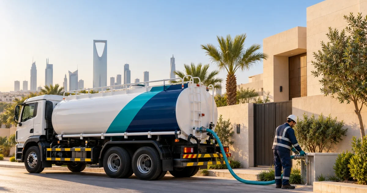 صورة توضيحية لتوريد وايت مياه إلى منزل في الرياض